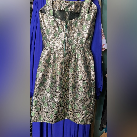 Green and Gold Metallic Vintage mini dress and jacket! - Picture 2 of 5